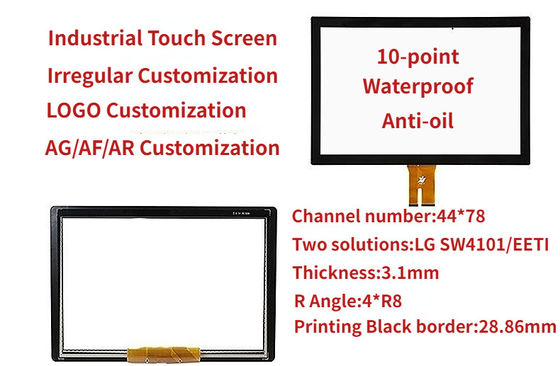 Bis zu 10-Punkte-Multi-Touch-Bildschirm G+G-Struktur für POS-Selbstbedienungsgeräte