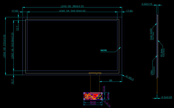 15.6 Zoll Kapazitäts-Touchscreen-Panel mit 10 Touchpoints 1980*1280 Glas für medizinische Anwendungen