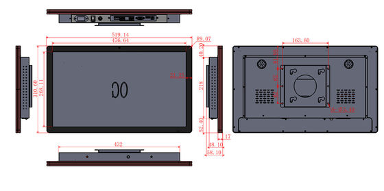 21.5 Zoll Touchscreen Monitor 5 ms Reaktionszeit 178° Blickwinkel für Anforderungen